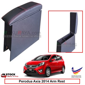  Perodua Axia 2014 4' Plywood PVC Armrest Center Console Box (Sponge+Redline) 